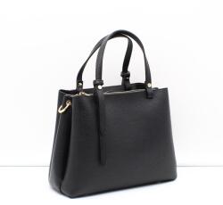  Bőr fekete / erezett arany kiegészítős kicsi női kézi / válltáska