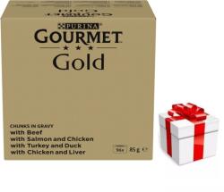 Gourmet Purina Gourmet Gold darabkák mártásban, 96x85 g + ingyenes meglepetés a macskádnak