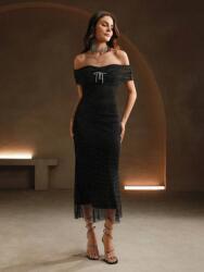 Shein Fekete Díszített MIDI Ruha (s) (583976)