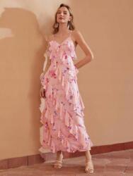 Shein Rózsaszín MIDI Ruha Virág Mintás (M) (581317)