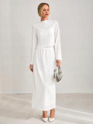 Shein Fehér Szoknya Blúz Felső Szett (XL)