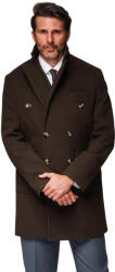 Ombre férfi kabát, Size XL, kétsoros gombolás, sötétbarna, poliészter (169526)