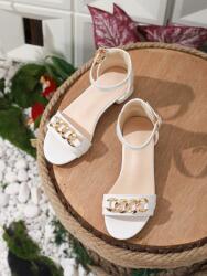 Shein Fehér Szandál Arany Díszítéssel (32) (585125)