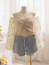 Shein Bézs Fodros Felső (3XL) (584867)