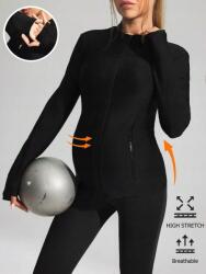 Shein Fekete Cipzáras Pulóver (XL) (578686)