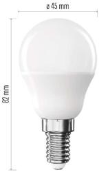 Legrand/Emos EMOS ZQ1E41, LED izzó Classic Mini Globe / E14 / 6, 5 W (60 W) / 806 lm / Meleg fehér (ZQ1E41)