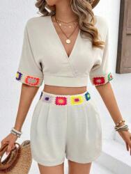 Shein Világosbézs Hímzett Rövidnadrág (XL) (584253)