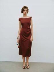 Shein Barna szatén midi ruha (M) (597854)