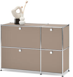 Tchibo - Fém komód, 2x1, 5, 4 ajtóval, taupe