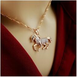 Golden Celebrity Arany Ló Nyaklánc Kristályokkal 18K Ajándék (Łańcuszek z koniem grawer konik wisiorek)