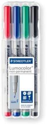 STAEDTLER Alkoholmentes marker készlet, OHP, 0, 6 mm, STAEDTLER "Lumocolor® 316 F", 4 különbözõ szín (4 db) (TS316WP4)