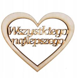 Loveart Fából készült szív Boldog születésnapot felirattal Loveart 10cm Dekoráció (LVSK-2172)