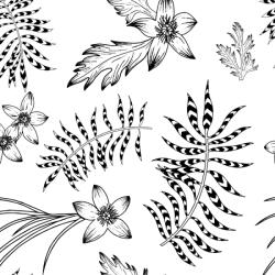 Takoy Téli softshell fekete levelek Flow fehér alapon