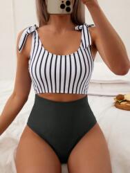 Shein Kétszínű Csíkos Fürdőruha (L) (584992)