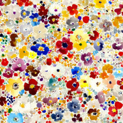 Takoy Flaus kabátszövet színes mini virágok Explosion