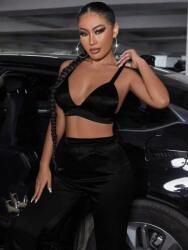 Shein Fekete Szatén Felső (xs) (485225)