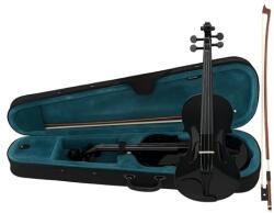 DEPOX Set vioară clasică din lemn pentru copii 1/8 si arcus 1/8, DEPOX®, 43 cm, finisaj lucios negru (086)