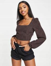 Glamorous Fekete Hosszú Ujjú Felső Mintás (36) (473826)