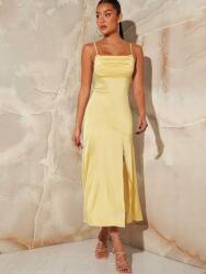 Shein Sárga Szatén Ruha Kivágással (s)