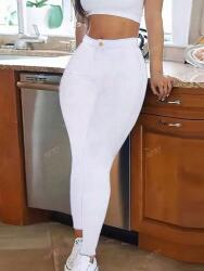 Shein Fehér Farmer Cső 7/8 Magas Derekú (2XL)