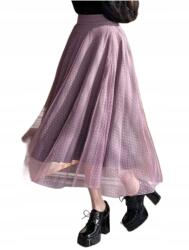 Shein Lila Pöttyös MIDI Szoknya