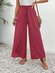 Shein Rózsaszín Egyenes Nadrág Mintás (M)