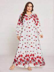 Shein Krémszínű Maxi Ruha Mintás (2XL)