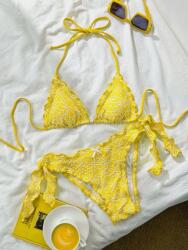 Shein Sárga Fürdő Bikini Virágok (s)