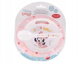 Minnie Mouse Gyerek műanyag étkészlet 2 db, Minnie Mouse Baby, tál, kanál, 13178