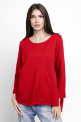 Pierino Bluza evazata cu nasturi pe spate din tricot de bumbac, rosie Talie unica