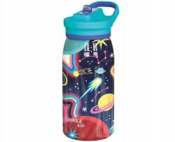 QUOKKA Kids Pop, rozsdamentes acél kulacs termosz szívószállal Space, 445ml, (40250)