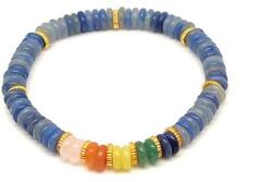 R. M. ékszer Kékkvarc ásvány karkötő 5 korong köves díszítéssel 6×2 mm (060352)