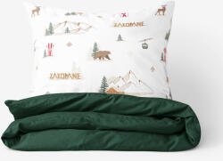 Goldea lenjerie de pat din 100% bumbac duo - zakopane cu verde închis 180 x 200 și 2buc 50 x 70 cm Lenjerie de pat