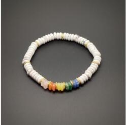 R. M. ékszer Howlit ásvány karkötő 5 korong köves díszítéssel 6×2 mm (060363)