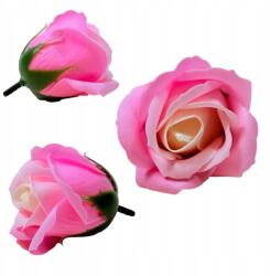Inspiruj Szappanrózsa rózsaszín-krémszínű Szappanvirágok Rózsaszappan fejek flowerboxhoz (HD00724)