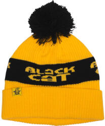 Black Cat Yellow Bobble Hat Bojtos Sapka (BO500125)