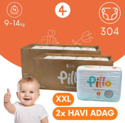 Pillo mindenmentes PURE pelenka 4, (9-14 kg), 2x HAVI ADAG, 8x38 db