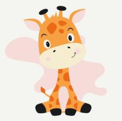 Alkotásutca Mosolygós kis zsiráf - Kifestő készlet kereten gyerekeknek 20x20