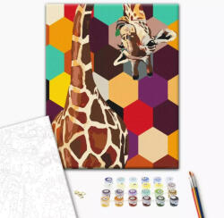 Alkotásutca Zsiráf mozaikban - Számfestő készlet kereten 40x50