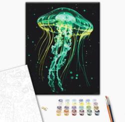 Alkotásutca Világító medúza - Számfestő készlet kereten 40x50