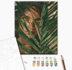  Zöld tekintet - Számfestő készlet kereten 40x50