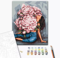 Alkotásutca Bazsarózsa áradat - Számfestő készlet kereten 40x50