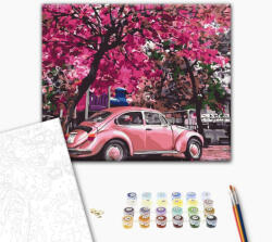 Alkotásutca Virágzó park - Számfestő készlet kereten 40x50