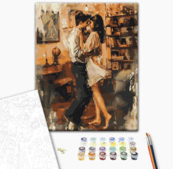 Alkotásutca A szerelem karjaiban - Számfestő készlet kereten 40x50