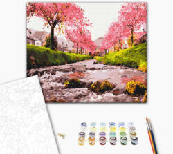 Alkotásutca Virágzó partok - Számfestő készlet kereten 40x50