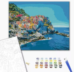 Alkotásutca Cinque Terre - Számfestő készlet kereten 40x50