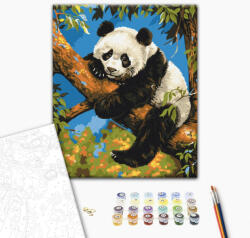  Nyugodt panda - Számfestő készlet kereten 40x50