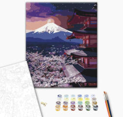 Alkotásutca Fuji hegy - Számfestő készlet kereten 40x50