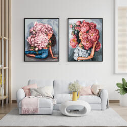 Alkotásutca Bazsarózsa szeretet - 2 darabos számfestő készlet kereten