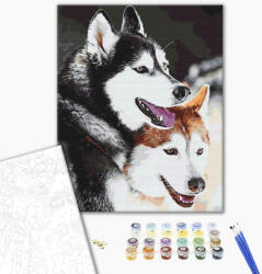 Alkotásutca Husky szerelem - Számfestő készlet kereten 40x50